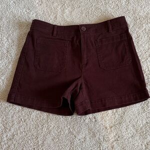LOFT Dark Burgundy Shorts